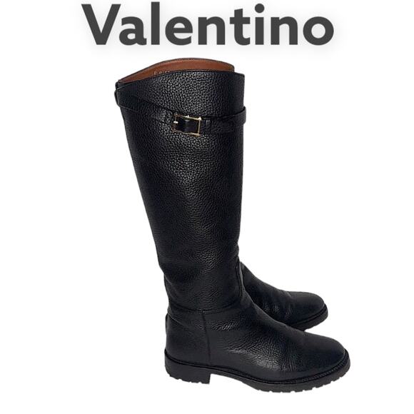 VALENTINO GENUINE LEATHER BOOTS SHOES MADE IN ITALY WO'S EU 35.5 - Picture 1 of 13